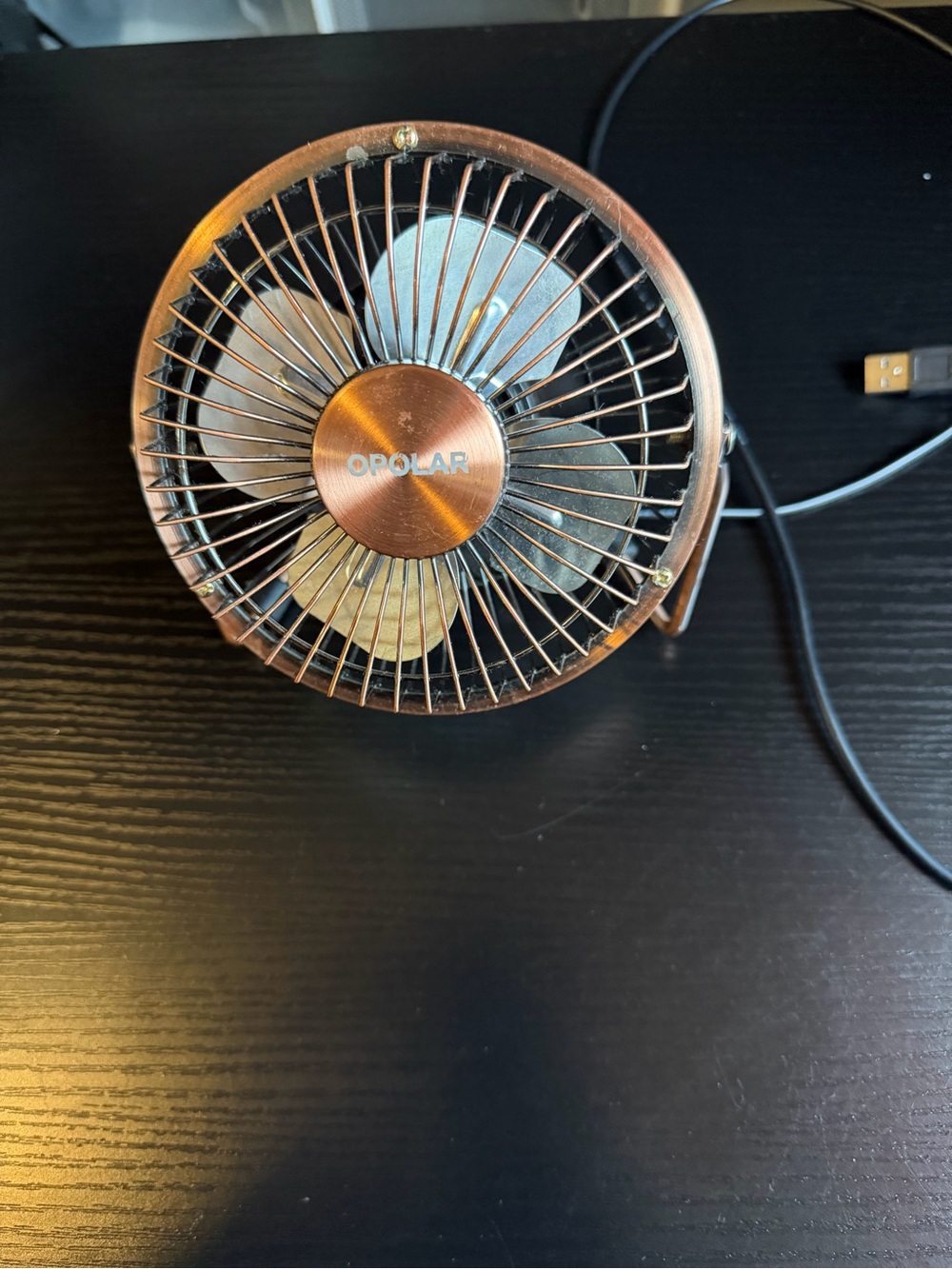 Copper USB Desk Fan - Small Portable Fan in Copper